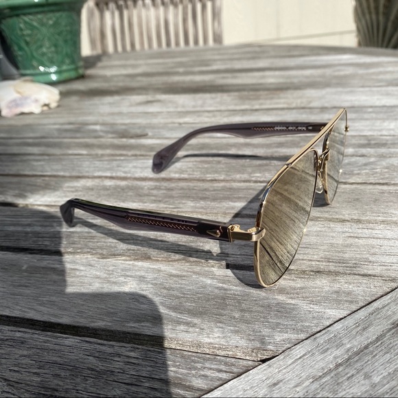 🕶 RAG & BONE YELLOW BLUE MIRRORED AVIATOR SUNNIES - Picture 9 of 16